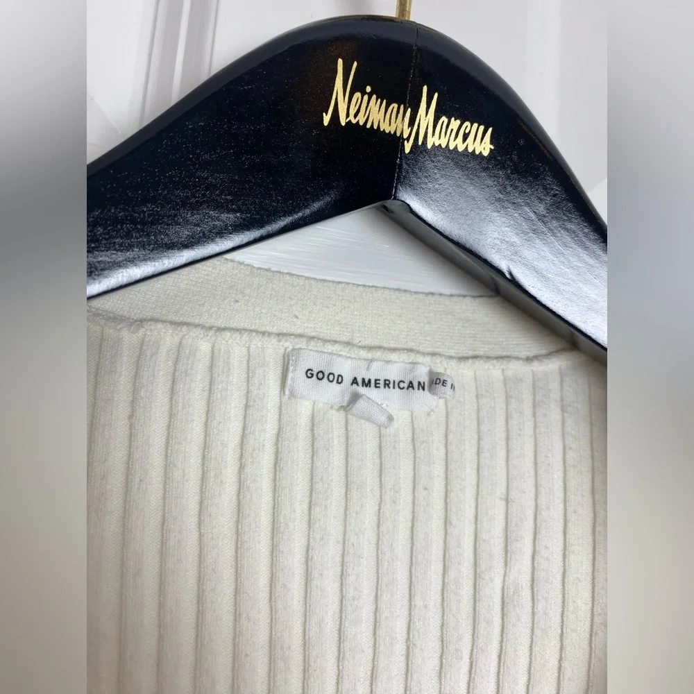 Good American Ribbed Crop Sweater in Ivory Size 5 (~16) - Picture 5 of 7